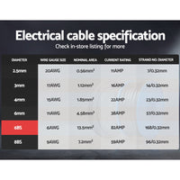 Thumbnail for Giantz 6B&S 10M Twin Core Wire Electrical Cable Extension Car 450V 2 Sheath