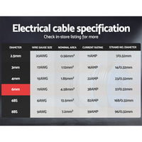 Thumbnail for Giantz 6MM 10M Twin Core Wire Electrical Cable Extension Car 450V 2 Sheath