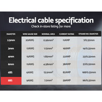 Thumbnail for Giantz 8B&S 10M Twin Core Wire Electrical Cable Extension Car 450V 2 Sheath