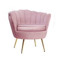 Thumbnail for Artiss Armchair Lounge Chair Accent Armchairs Retro Single Sofa Velvet Pink