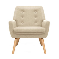 Thumbnail for Artiss Fabric Dining Armchair - Beige