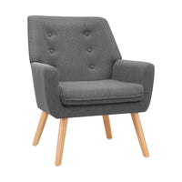 Thumbnail for Artiss Fabric Dining Armchair - Grey