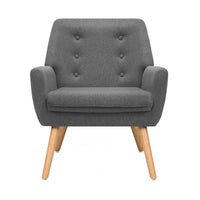 Thumbnail for Artiss Fabric Dining Armchair - Grey