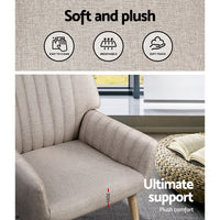 Thumbnail for Artiss Armchair Fabric Beige Sebastini