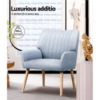 Thumbnail for Artiss Armchair Fabric Grey Sebastini