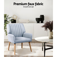 Thumbnail for Artiss Armchair Fabric Grey Sebastini