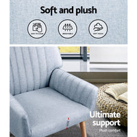 Thumbnail for Artiss Armchair Fabric Grey Sebastini