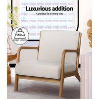 Thumbnail for Artiss Armchair Fabric Beige Olive