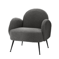 Thumbnail for Artiss Armchair Boucle Charcoal Hanes