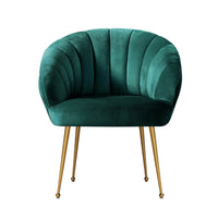 Thumbnail for Artiss Armchair Lounge Chair Accent Armchairs Chairs Velvet Sofa Green Couch