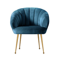 Thumbnail for Artiss Armchair Velvet Blue Eloise