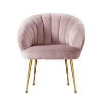 Thumbnail for Artiss Armchair Velvet Pink Eloise