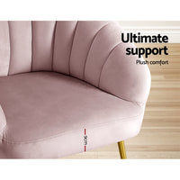 Thumbnail for Artiss Armchair Velvet Pink Eloise