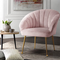 Thumbnail for Artiss Armchair Velvet Pink Eloise