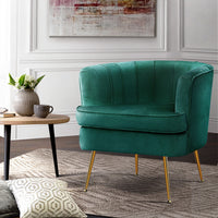 Thumbnail for Artiss Armchair Lounge Accent Chair Armchairs Sofa Chairs Velvet Green Couch