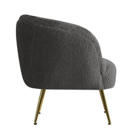 Thumbnail for Artiss Armchair Lounge Chair Accent Chairs Arm Armchairs Sherpa Boucle Charcoal