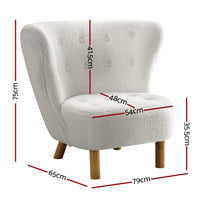 Thumbnail for Artiss Armchair Lounge Accent Chair Armchairs Couch Chairs Sofa Bedroom White