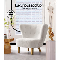 Thumbnail for Artiss Armchair Lounge Accent Chair Armchairs Couch Chairs Sofa Bedroom White