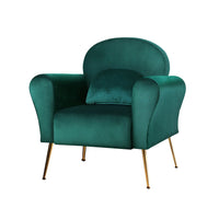 Thumbnail for Artiss Armchair Lounge Chair Accent Armchairs Chairs Sofa Green Cushion Velvet