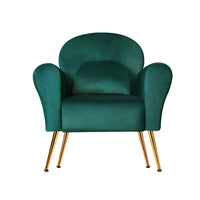 Thumbnail for Artiss Armchair Lounge Chair Accent Armchairs Chairs Sofa Green Cushion Velvet