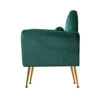 Thumbnail for Artiss Armchair Lounge Chair Accent Armchairs Chairs Sofa Green Cushion Velvet