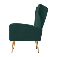 Thumbnail for Artiss Armchair Lounge Chairs Accent Armchairs Chair Velvet Sofa Green Seat