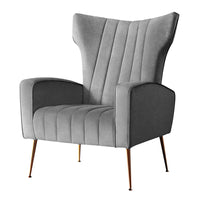 Thumbnail for Artiss Armchair Grey Velvet Kate