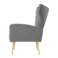 Thumbnail for Artiss Armchair Grey Velvet Kate