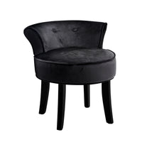 Thumbnail for Artiss Vanity Stool Velvet Black Abella