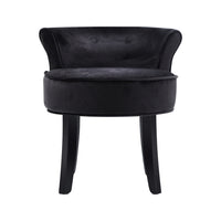 Thumbnail for Artiss Vanity Stool Velvet Black Abella