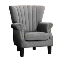 Thumbnail for Artiss Armchair Wingback Grey Andrew