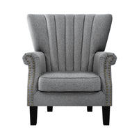 Thumbnail for Artiss Armchair Wingback Grey Andrew