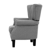 Thumbnail for Artiss Armchair Wingback Grey Andrew