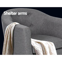 Thumbnail for Artiss ADORA Armchair Tub Chair Single Accent Armchairs Sofa Lounge Fabric Grey