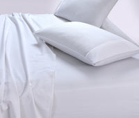 Thumbnail for Elan Linen 100% Egyptian Cotton Vintage Washed 500TC White 50cm Deep Mega Queen Bed Sheets Set