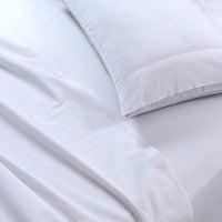 Thumbnail for Elan Linen 100% Egyptian Cotton Vintage Washed 500TC White 50cm Deep Mega Queen Bed Sheets Set