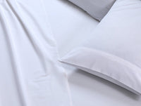 Thumbnail for Elan Linen 100% Egyptian Cotton Vintage Washed 500TC White 50cm Deep Mega Queen Bed Sheets Set