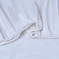 Thumbnail for Elan Linen 100% Egyptian Cotton Vintage Washed 500TC White 50cm Deep Mega Queen Bed Sheets Set