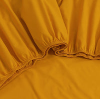 Thumbnail for Elan Linen 100% Egyptian Cotton Vintage Washed 500TC Mustard Queen Bed Sheets Set