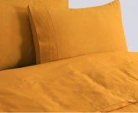 Thumbnail for Elan Linen 100% Egyptian Cotton Vintage Washed 500TC Mustard Single Quilt Cover Set