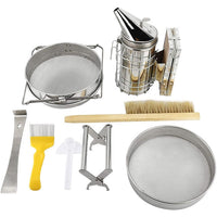 Thumbnail for 7 Pcs Beekeeping Tool Kit Including Honey Strainer, Frame Grip, J-Hook tool, Entrance Feeder