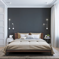 Thumbnail for Milano Decor Azure Bed Frame With Headboard Black Wood Steel Platform Bed - Single - Black