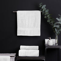 Thumbnail for Royal Comfort 4 Piece Cotton Bamboo Towel Set 450GSM Luxurious Absorbent Plush - White