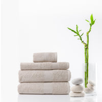 Thumbnail for Royal Comfort 4 Piece Cotton Bamboo Towel Set 450GSM Luxurious Absorbent Plush - Beige