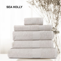 Thumbnail for Royal Comfort 5 Piece Cotton Bamboo Towel Set 450GSM Luxurious Absorbent Plush - Sea Holly