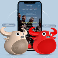 Thumbnail for Fitsmart Bluetooth Animal Face Speaker Portable Wireless Stereo Sound - Khaki