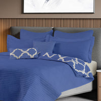 Thumbnail for Royal Comfort Bamboo Cooling Reversible 7 Piece Comforter Set Bedspread - Queen - Royal Blue