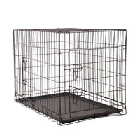 Thumbnail for 4Paws Dog Cage Pet Crate Cat Puppy Metal Cage ABS Tray Foldable Portable Black - 30