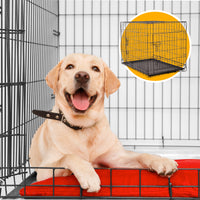 Thumbnail for 4Paws Dog Cage Pet Crate Cat Puppy Metal Cage ABS Tray Foldable Portable Black - 30