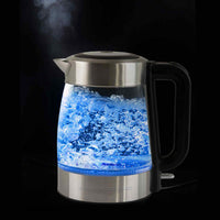 Thumbnail for Kitchen Couture Cool Touch Stainless Steel LED Glass Kettle Dual Wall 1.7L